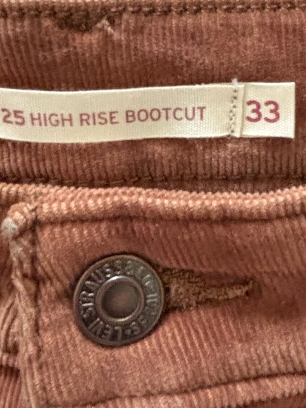 High-Rise Bootcut Women’s Jeans in brown corduroy